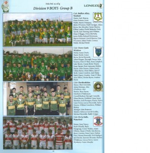 Under 14 Football Feile, Division 9 teams